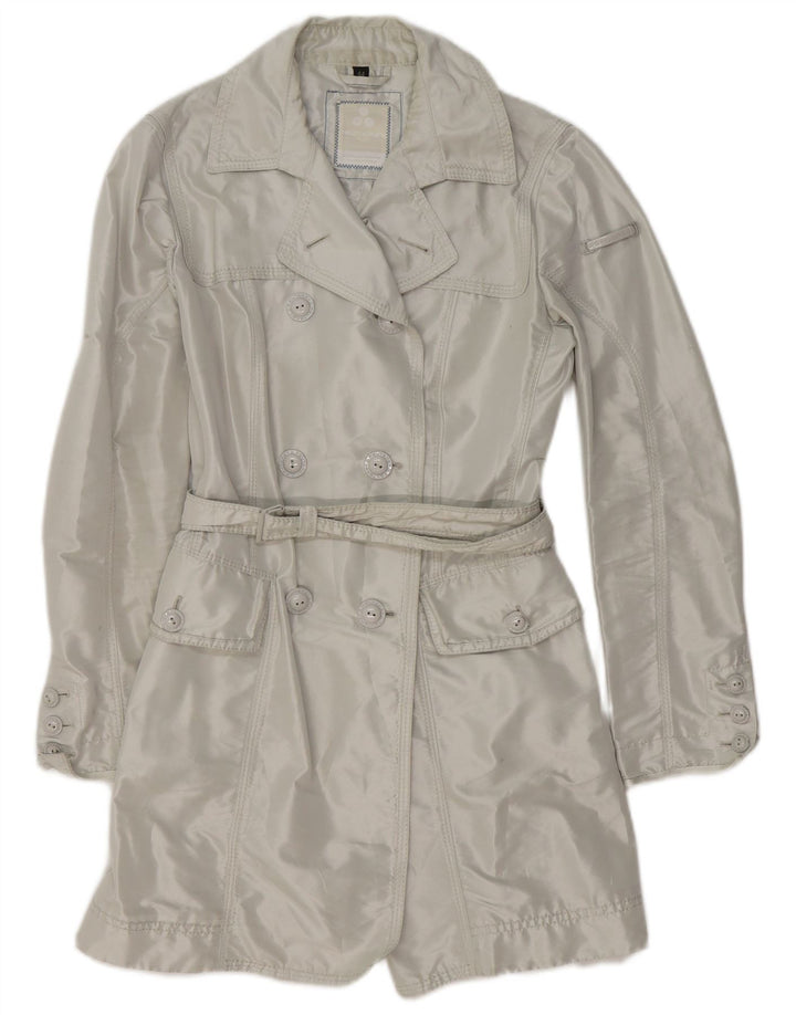 PEUTEREY Damen Trenchcoat IT 44 Mittelgraues Polyester