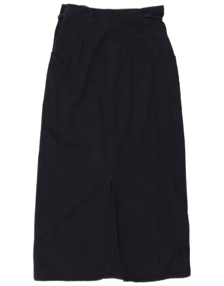Benetton Damen Maxirock IT 42 Medium W28 Marineblaue Baumwolle