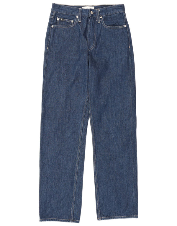 Calvin Klein Damen Straight Jeans W28 L30 Blaue Baumwolle