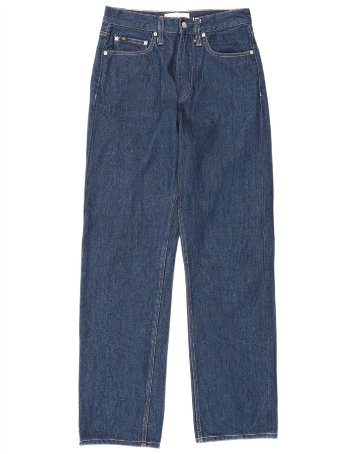 Calvin Klein Damen Straight Jeans W28 L30 Blaue Baumwolle