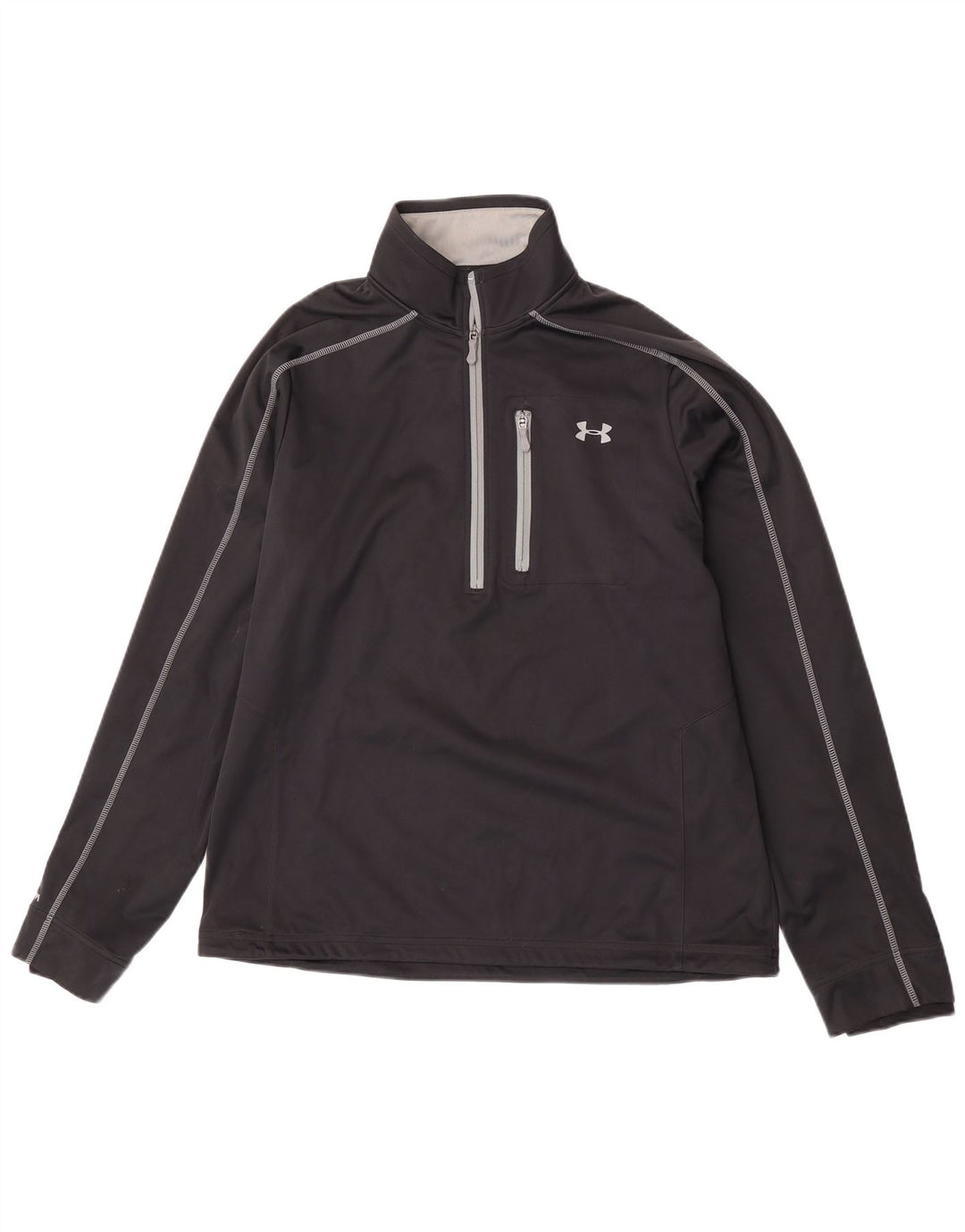 Under Armour Herren-Pullover-Trainingsanzugoberteil mit Reißverschluss und Halsausschnitt, groß, aus schwarzem Polyester
