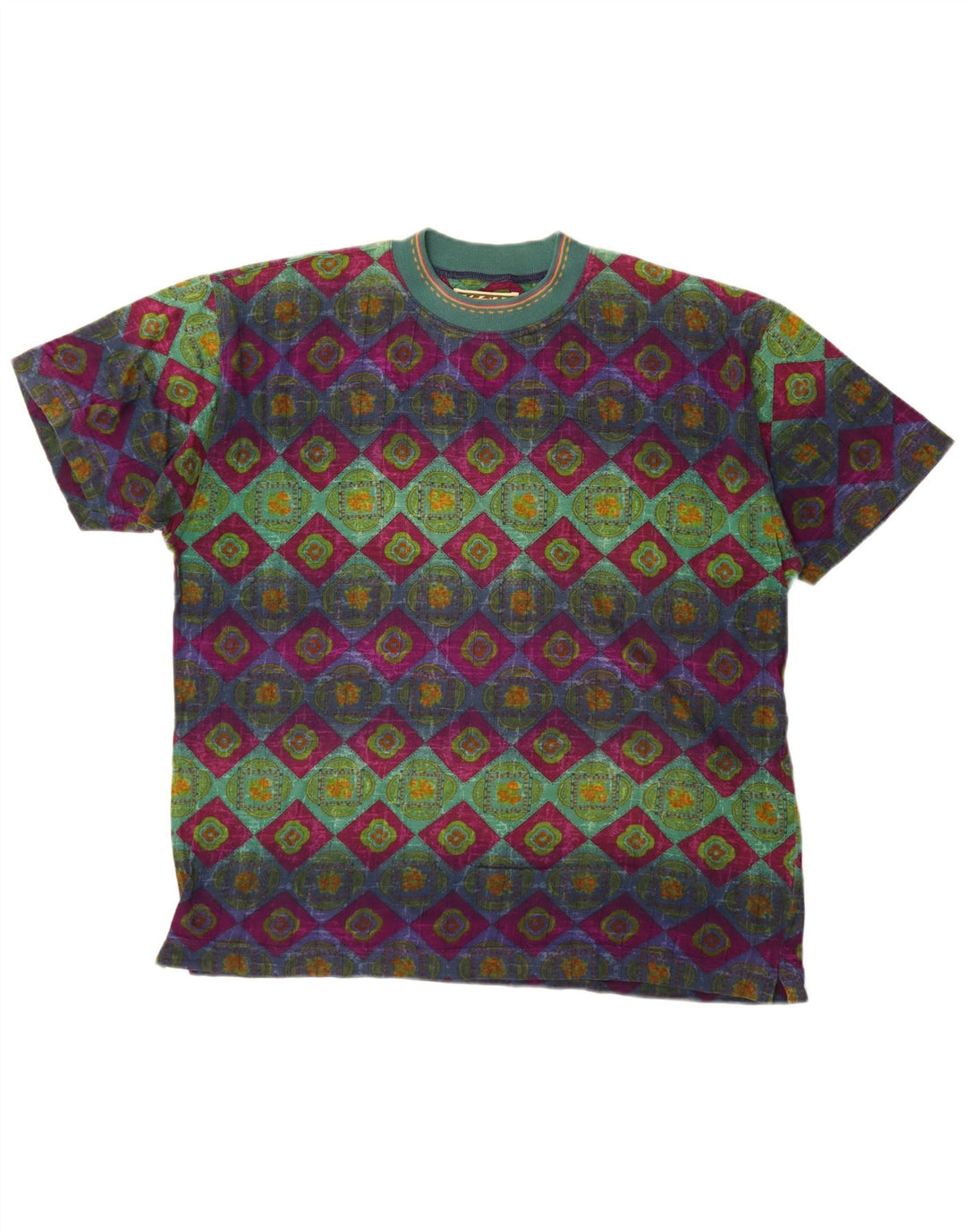 Vintage Herren T-Shirt mit Grafik, groß, mehrfarbig, geometrisch