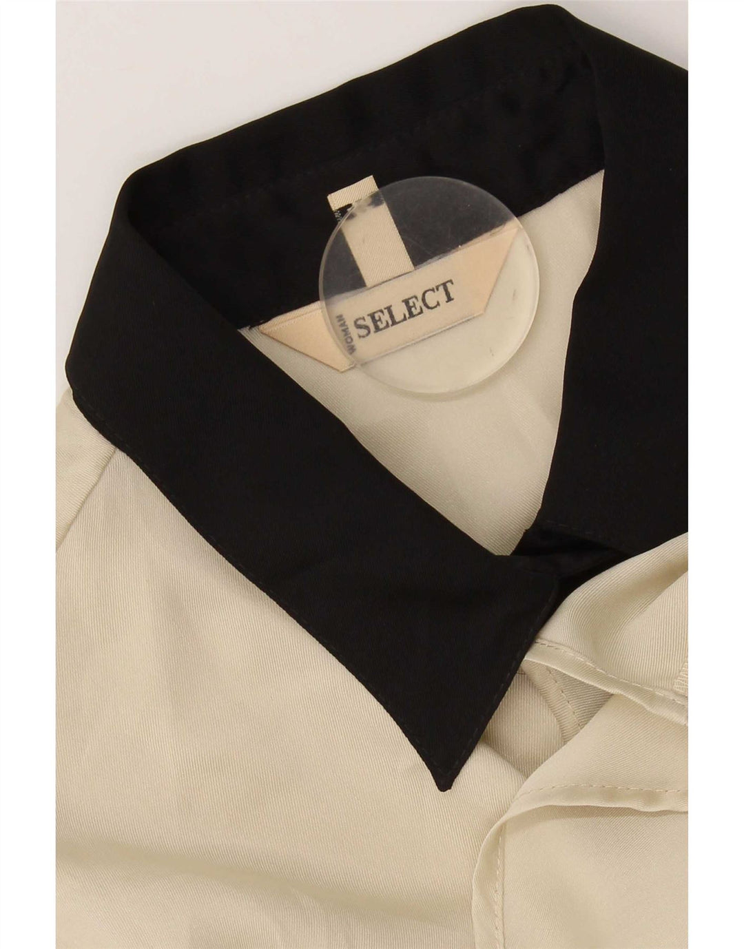 Vintage-Damenhemd IT 46 Large Beige Colourblock Polyester