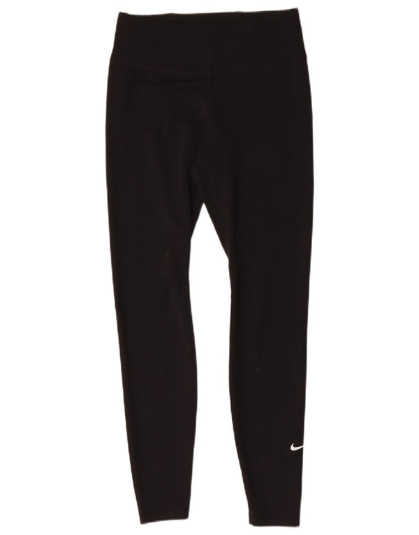 Nike Womens Dri Fit Leggings UK 10 Small  Black Polyester