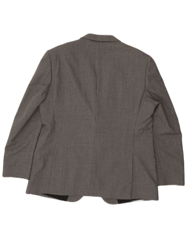 Marks & Spencer Herren-Blazer mit 2 Knöpfen, UK 46 3XL, graue Wolle mit Hahnentrittmuster