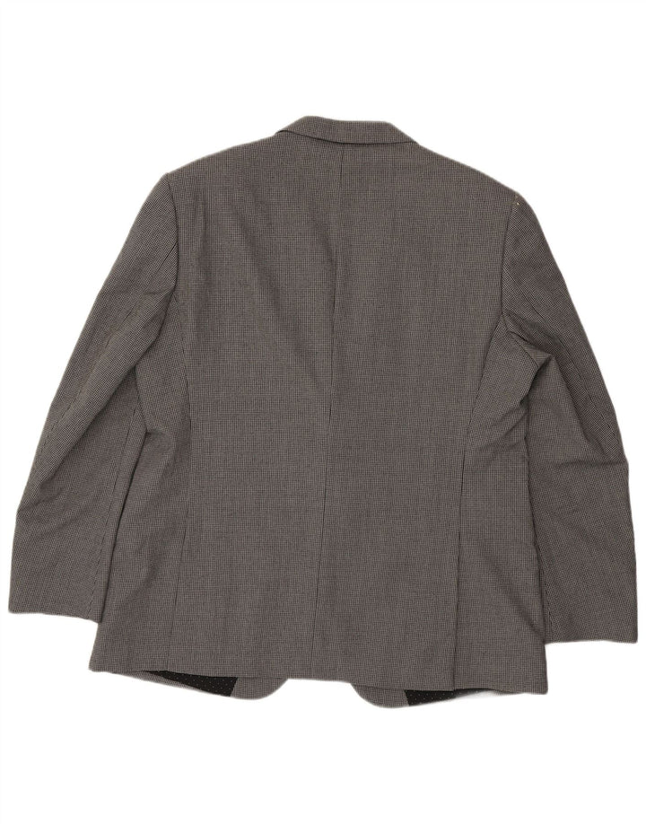 Marks & Spencer Herren-Blazer mit 2 Knöpfen, UK 46 3XL, graue Wolle mit Hahnentrittmuster