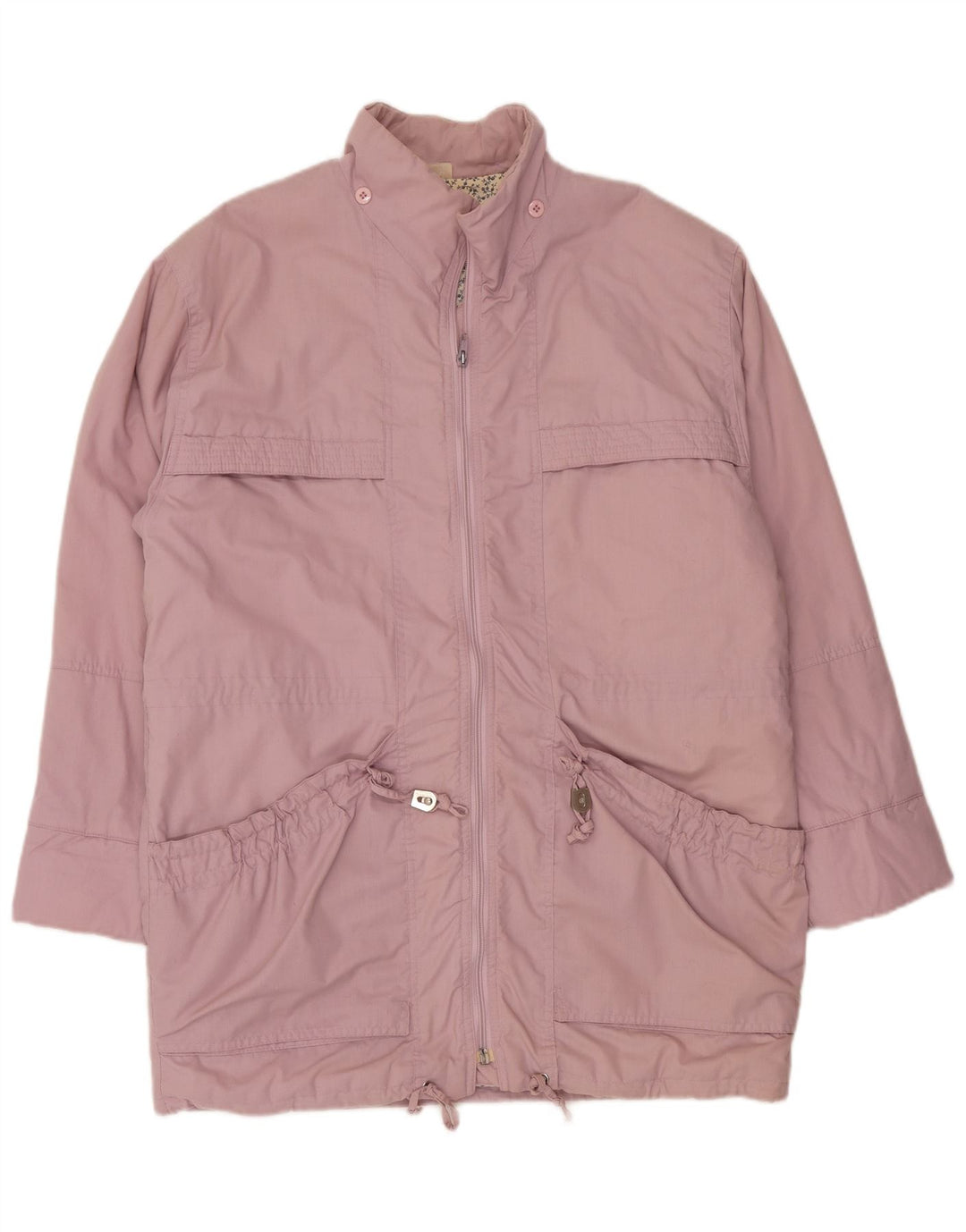 Vintage Damen Übergroßer Windjacke-Mantel IT 36/38 XS Rosa Polyester