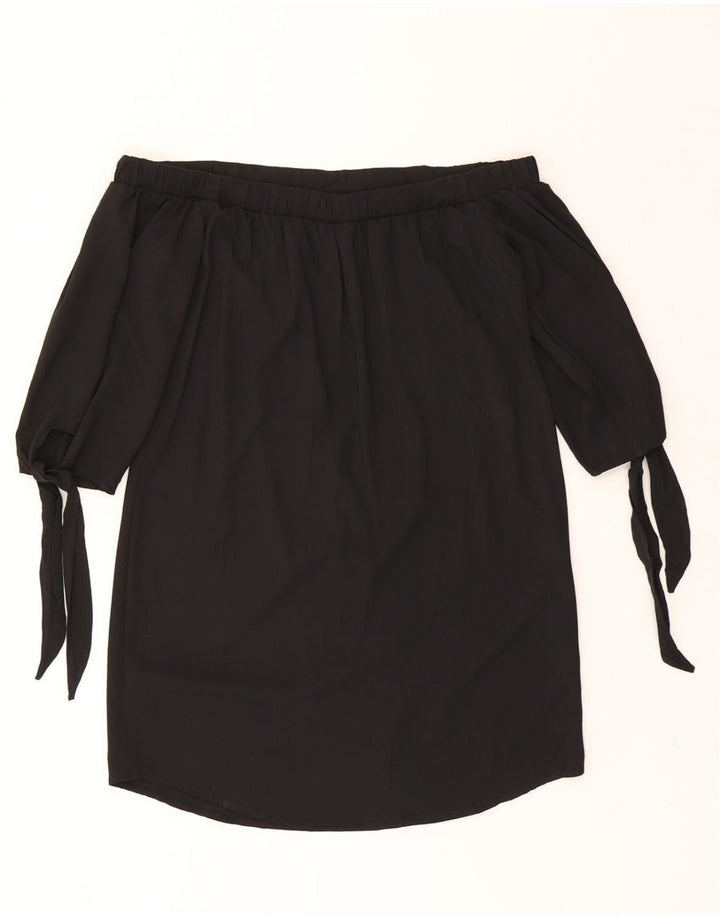 MOSSIMO Womens Off Shoulder Top UK 12 Medium Black Polyester Vintage Mossimo and Second-Hand Mossimo from Messina Hembry 