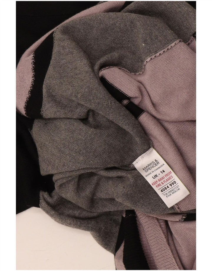 Marks & Spencer Damen Strick-Tunikakleid UK 14 Mittelrosa Farbblock