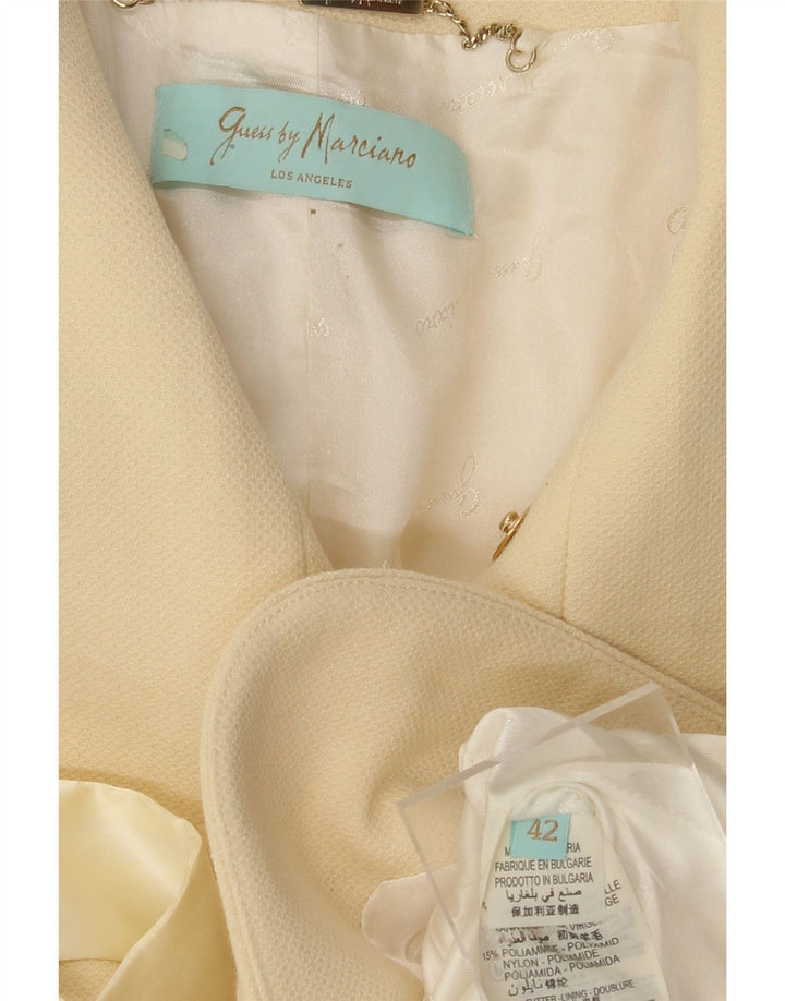 GUESS BY MARCIANO Womens Blazer Jacket EU 42 Large Off White Wool