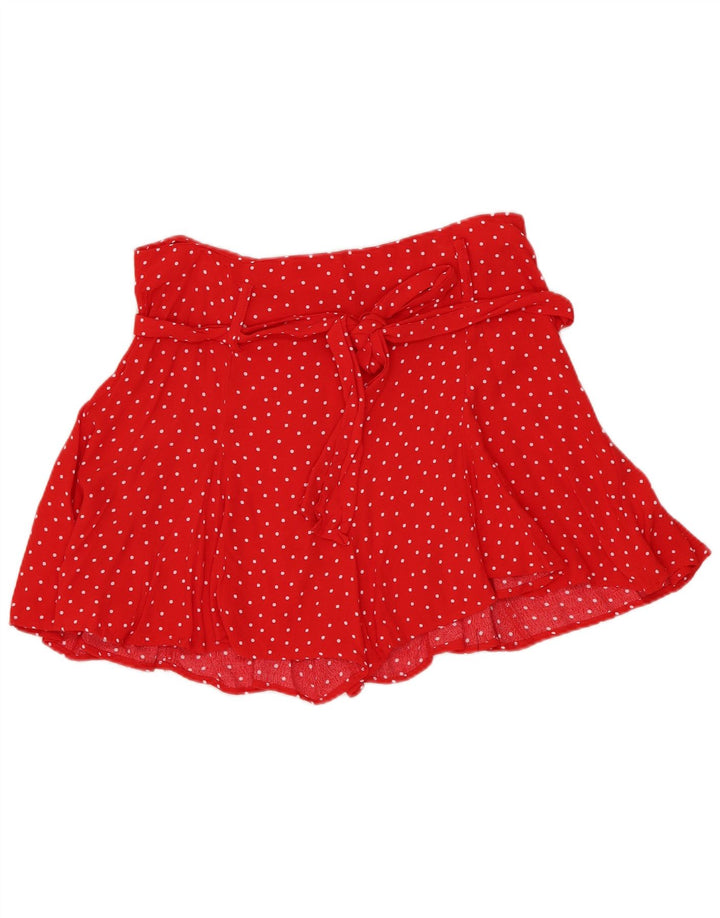 Zara Damen Minirock Medium W28 Rot gefleckte Viskose