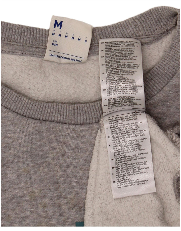 Reebok Herren Grafik-Sweatshirt-Pullover aus mittelgrauer Baumwolle