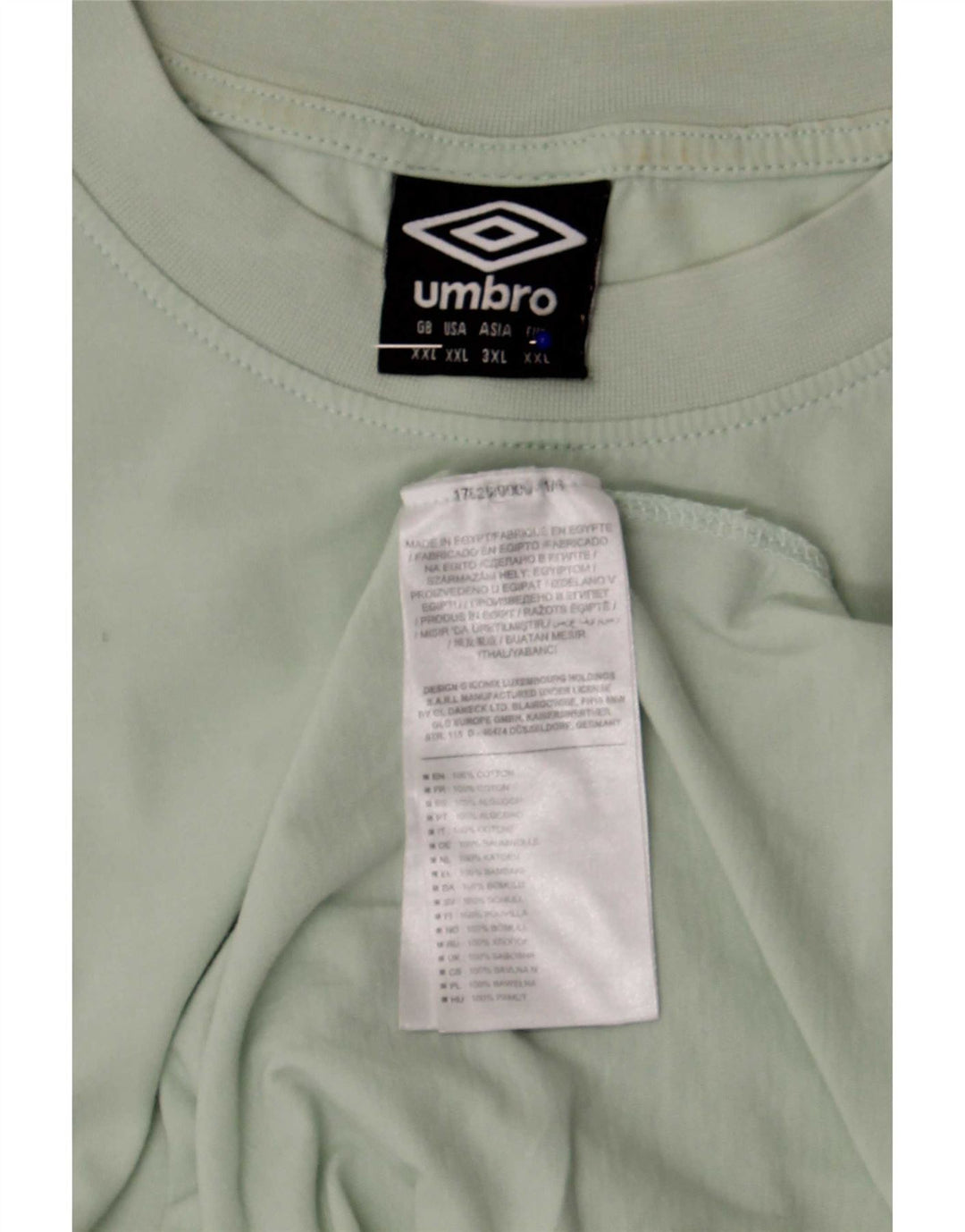 Umbro Herren T-Shirt Top 2XL Grüne Baumwolle
