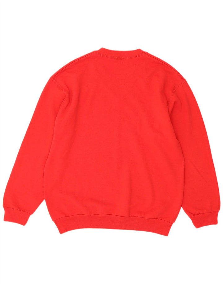 Enrico Coveri Herren-Sweatshirt-Pullover, große rote Baumwolle