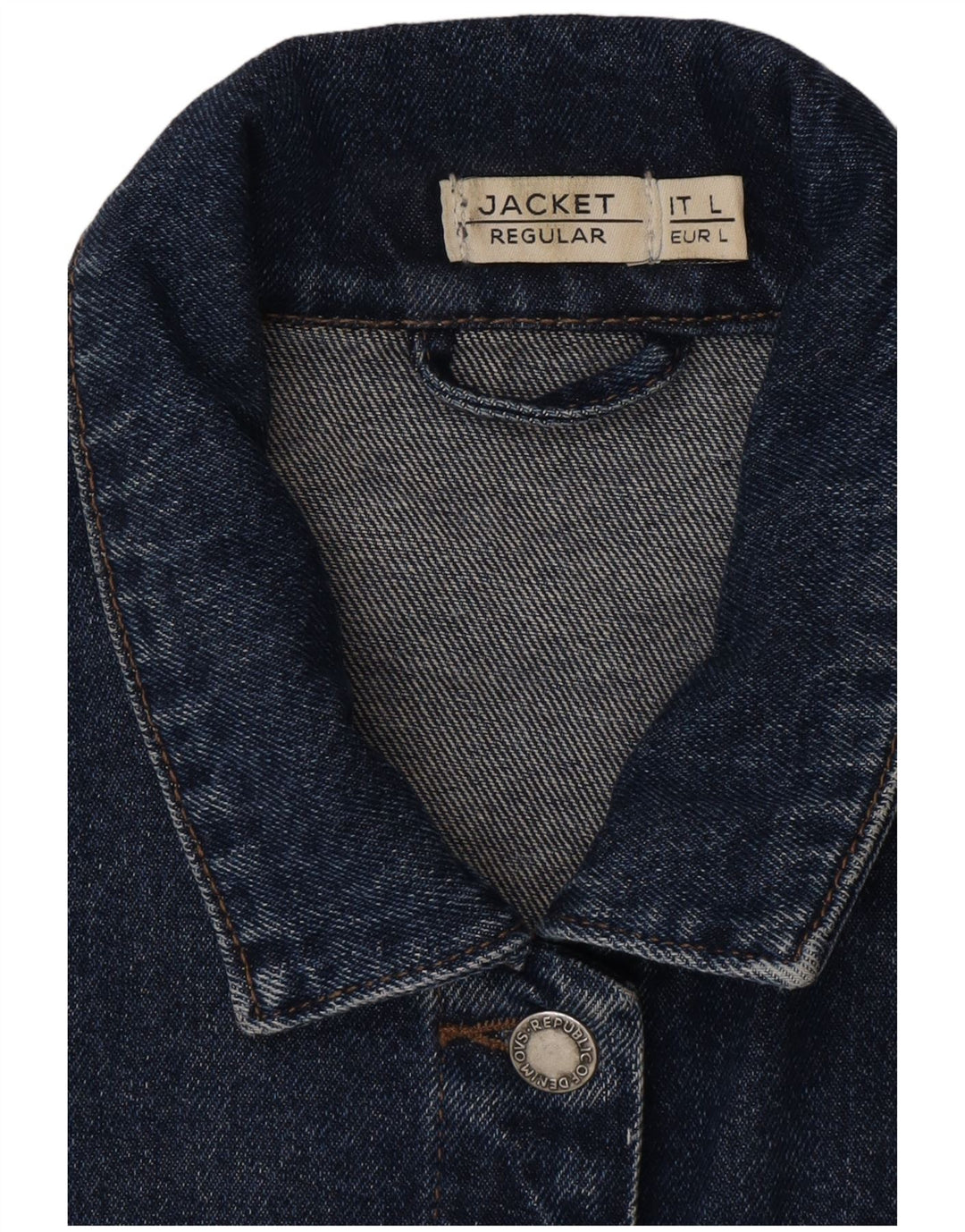 VINTAGE Damen Jeansjacke mit normaler Passform, Größe UK 16, Größe L, Blau
