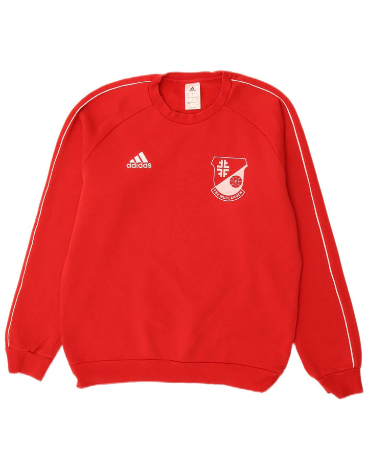 Adidas Herren Grafik-Sweatshirt-Pullover aus mittelroter Baumwolle