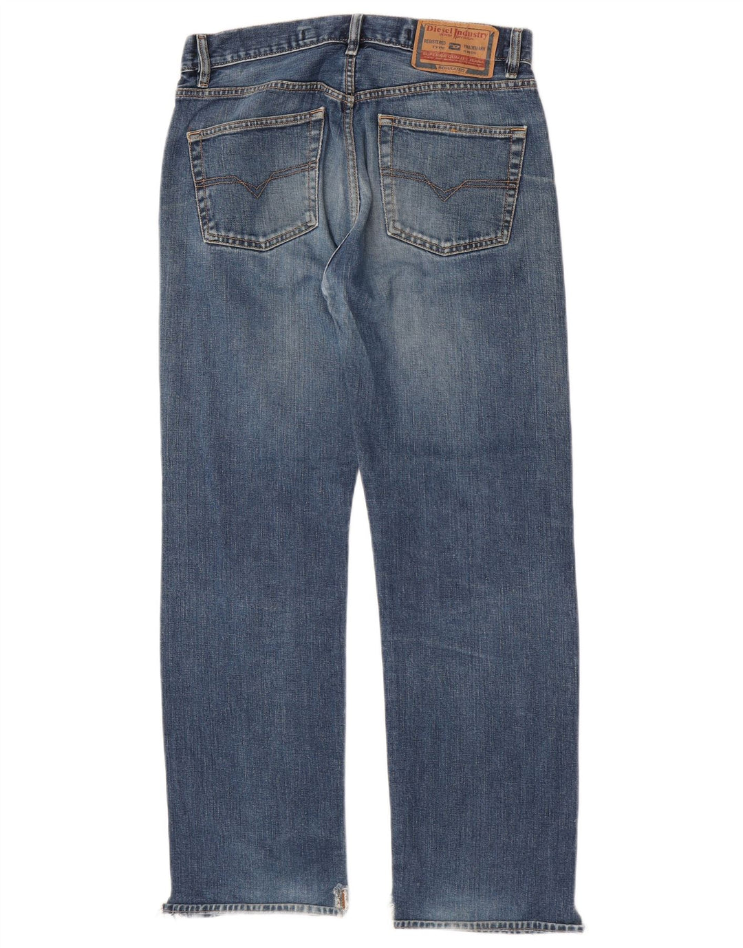 Diesel Herren Straight Jeans W32 L30 Blaue Baumwolle