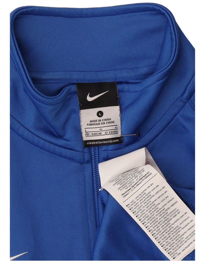 Nike Jungen-Trainingsanzugoberteil mit Grafik, 12–13 Jahre, Größe L, Blau, Farbblock