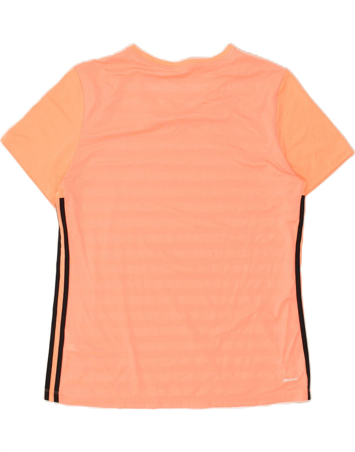 ADIDAS Womens Graphic T-Shirt Top UK 18 XL Orange Polyester | Vintage Adidas | Thrift | Second-Hand Adidas | Used Clothing | Messina Hembry 