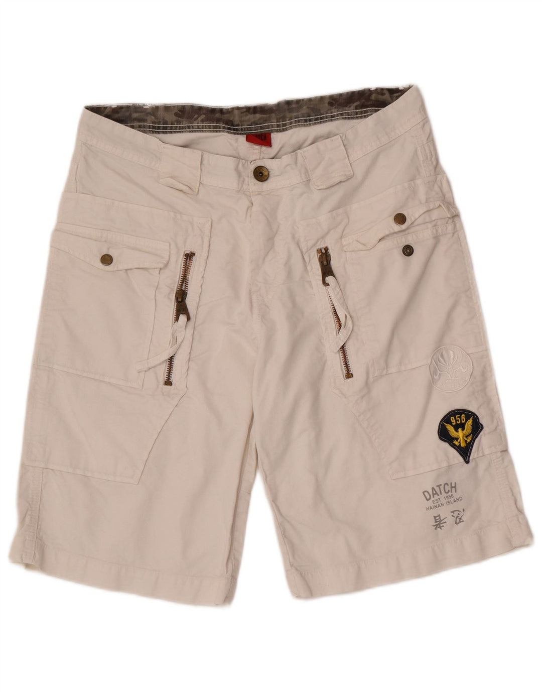 Datch Herren-Freizeitshorts W33 Mittelweiße Baumwolle