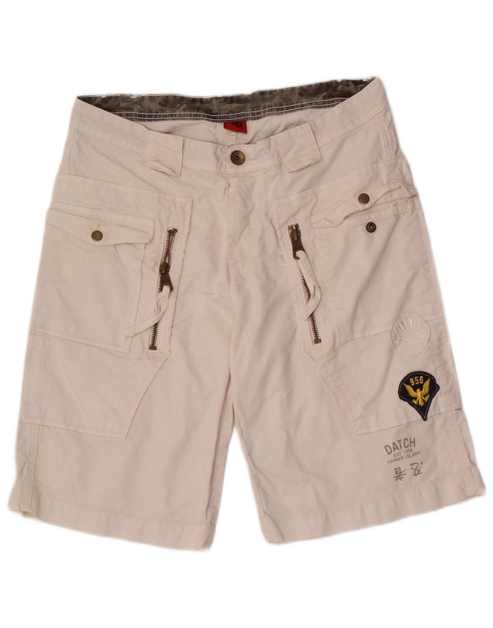 Datch Herren-Freizeitshorts W33 Mittelweiße Baumwolle