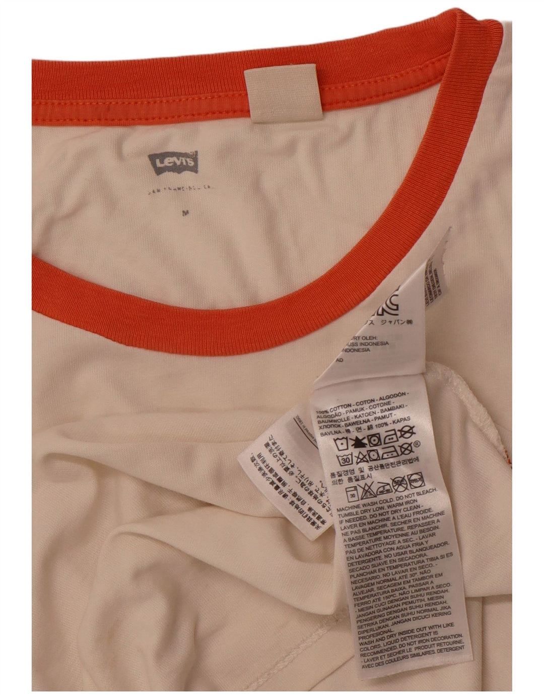 LEVI'S Damen Crop Graphic T-Shirt Top UK 12 Mittelweiße Baumwolle