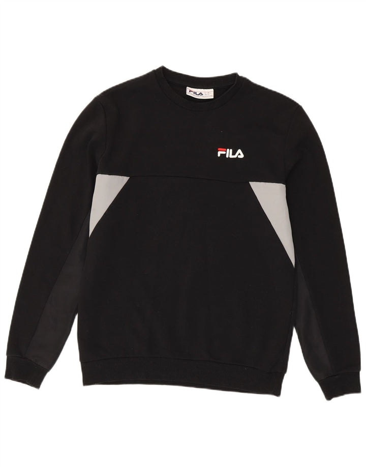 Fila Herren Sweatshirt Pullover Small Schwarz Colourblock Baumwolle