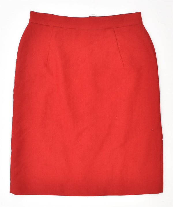 CENTAL Damen Bleistiftrock IT 46 Groß W30 Rot Vintage