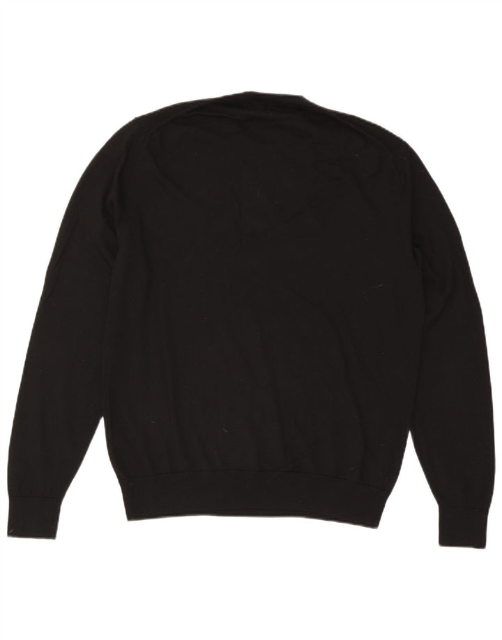 Paul Smith Herren-Pullover mit Rundhalsausschnitt, groß, schwarze Wolle