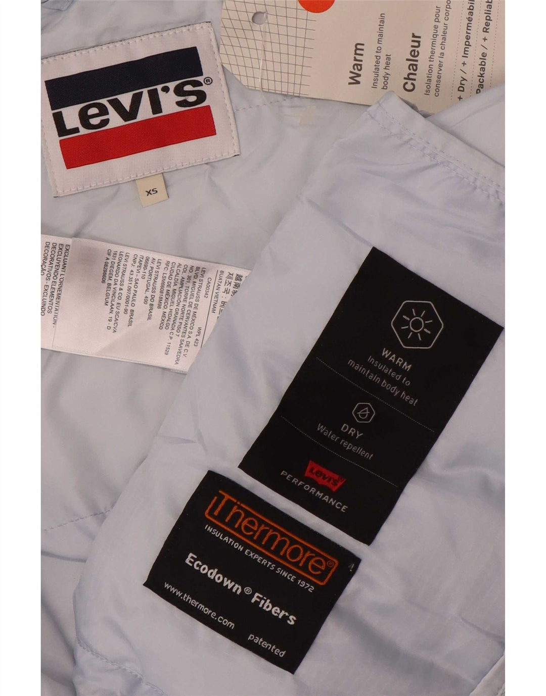 Levi's Damen-Kapuzen-Übergröße, wattierte Jacke, UK 6, XS, Blau, Polyester