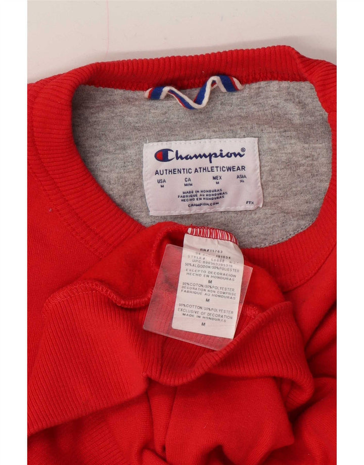 Champion Herren-Sweatshirt-Pullover aus mittelroter Baumwolle