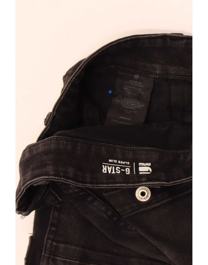 G-Star Damen Powell Cargo Super Slim Jeans W29 L32 Schwarze Baumwolle
