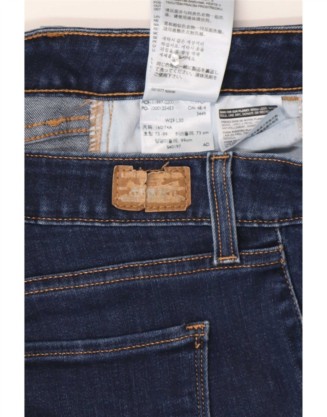 Levi's Damen-Leggings, verkürzte Jeans, W29, L26, blaue Baumwolle