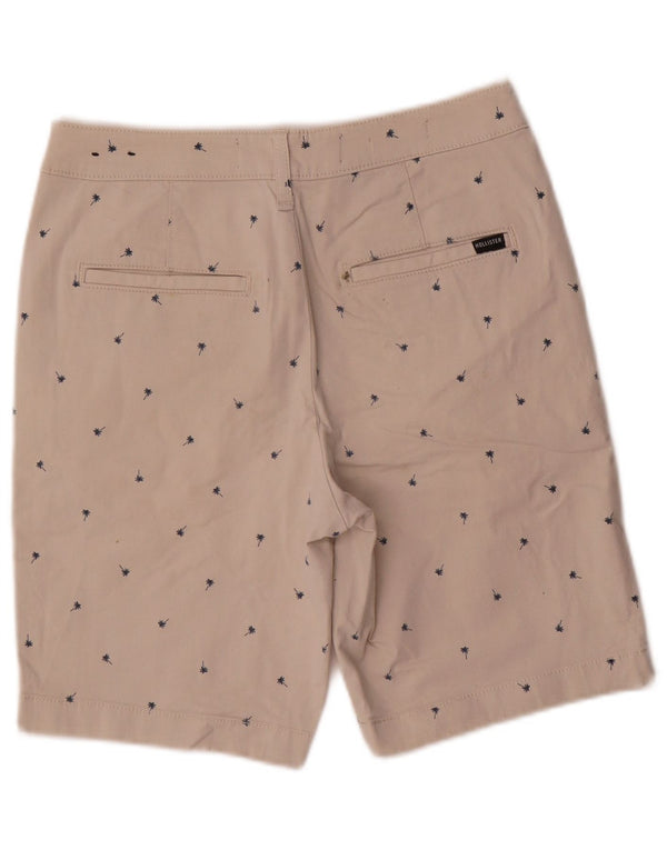 Hollister Herren Regular Chino Shorts W26 Small Beige Floral Cotton