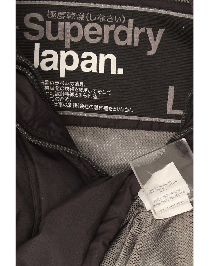 Superdry Damen Regenjacke UK 16 Large Schwarz Nylon