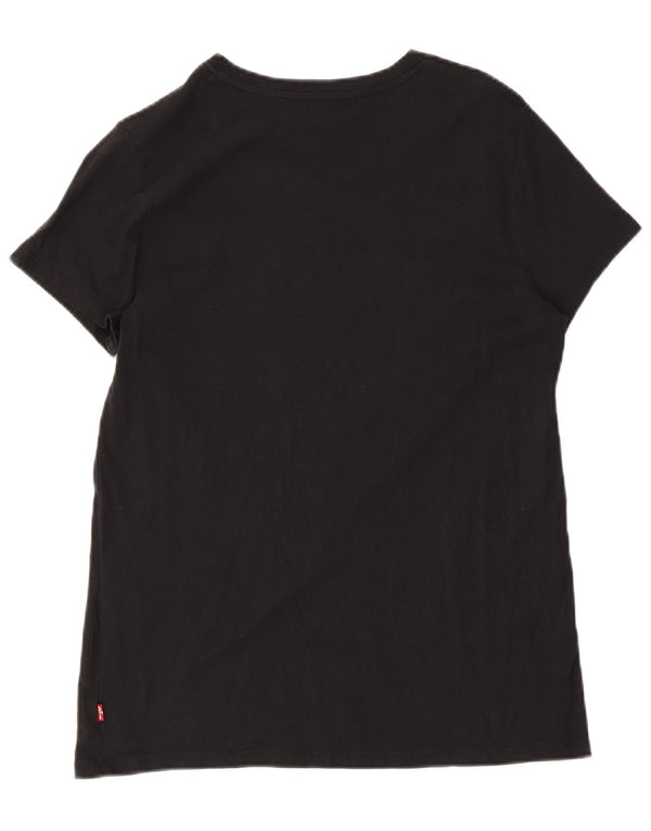 Levi's Damen-T-Shirt mit Grafik, UK 12, mittelschwarz, geblümt, Baumwolle