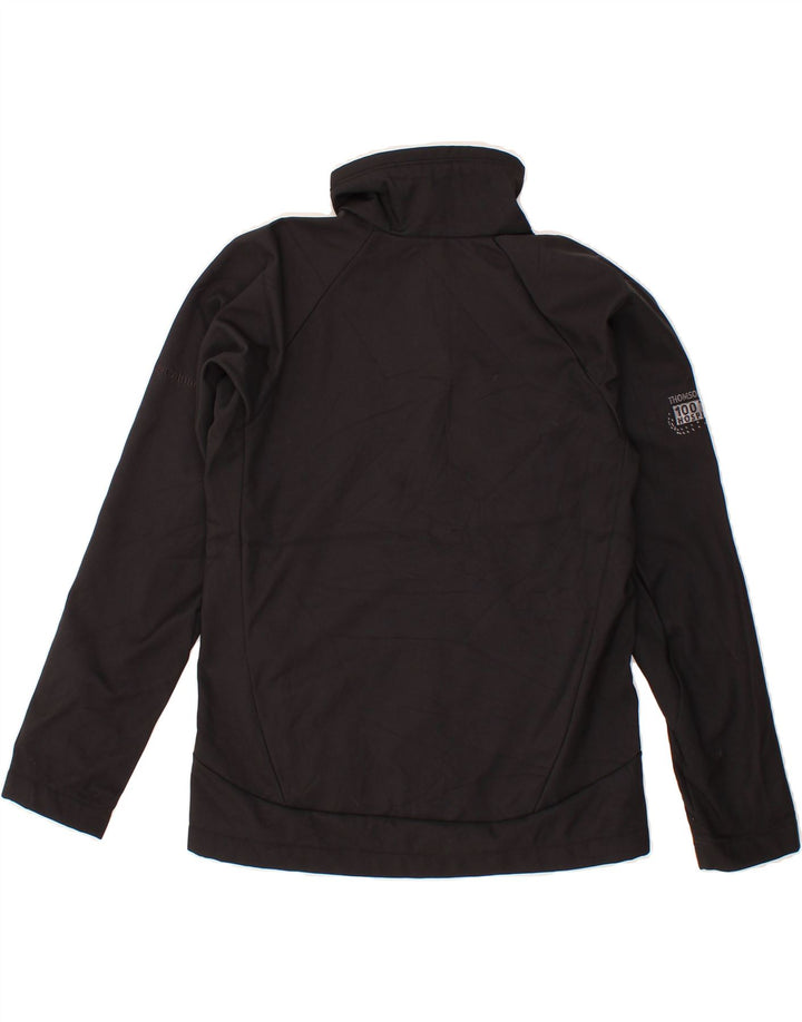 COLUMBIA Womens Graphic Windbreaker Jacket UK 10 Small Black Polyester Vintage Columbia and Second-Hand Columbia from Messina Hembry 