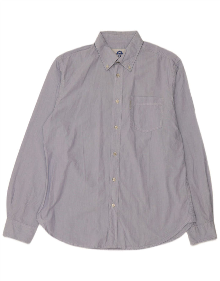 NORTH SAILS Mens Shirt Large Blue Pinstripe Cotton