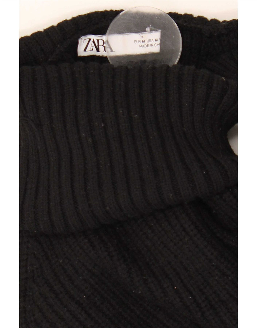Schulterfreier Rollkragenpullover von Zara für Damen, Gr. 14, mittelschwarz