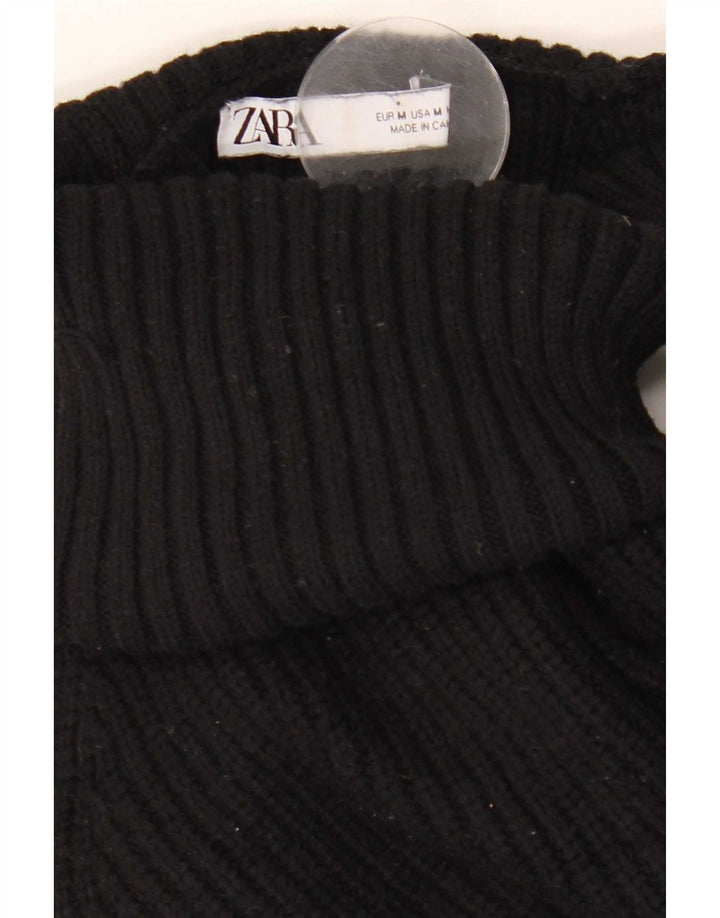 Schulterfreier Rollkragenpullover von Zara für Damen, Gr. 14, mittelschwarz