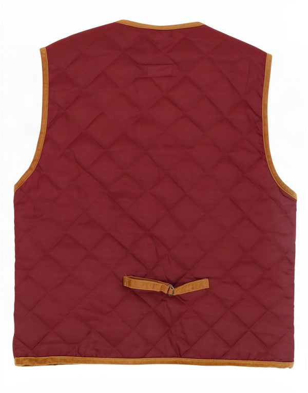 Vintage Herren Steppweste UK 42 XL Burgund Polyamid