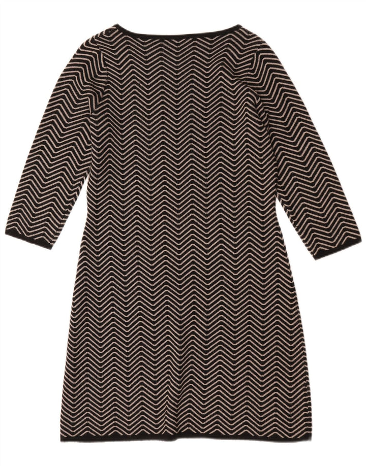 Marks & Spencer Damen-Autograph-Pulloverkleid, Größe M, Schwarz, Chevron