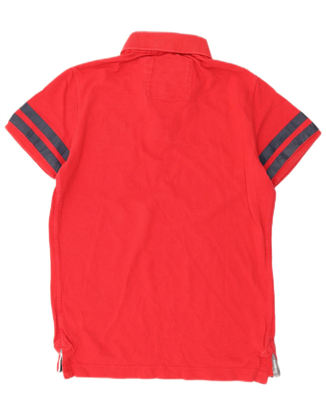 Superdry Herren-Poloshirt mit Grafik, groß, rot gestreift, Baumwolle