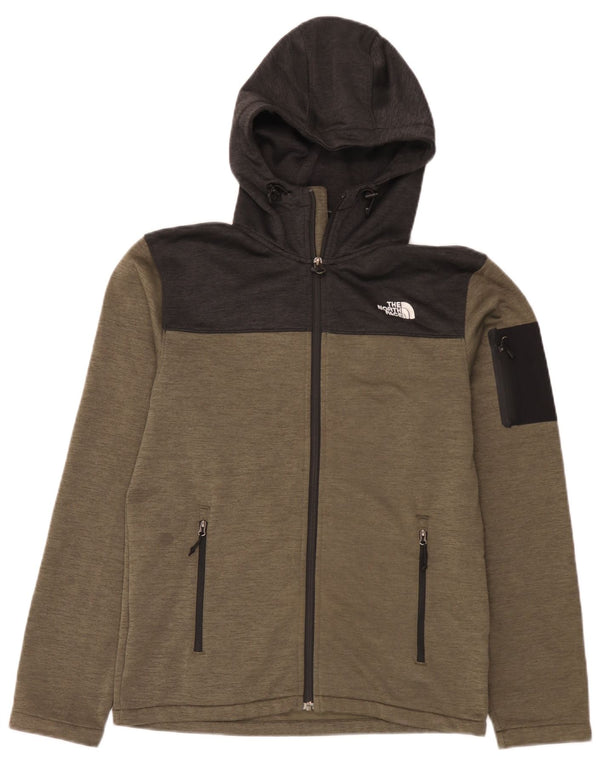 The North Face Herren-Kapuzenpullover mit Reißverschluss und Kapuze, klein, Khaki, Farbblock
