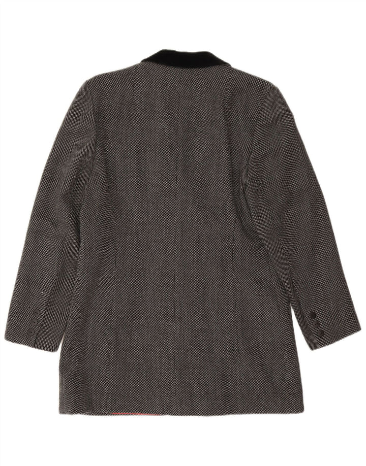 Clementino Damen Zweireiher-Blazerjacke, EU 36, kleine graue Wolle