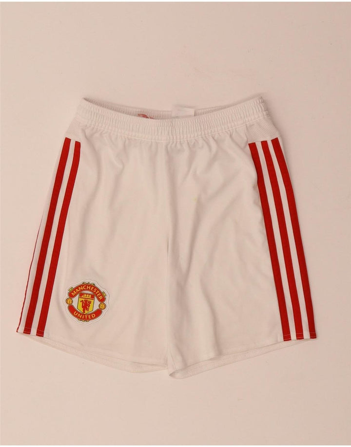 ADIDAS Manchester United Sportshorts für Jungen, 9–10 Jahre, weißes Polyester
