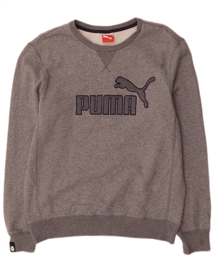 Puma Herren Grafik-Sweatshirt mit normaler Passform, mittelgraue Baumwolle
