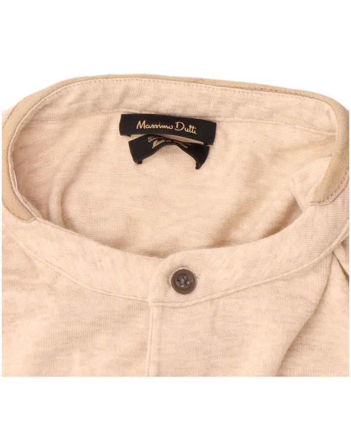 Massimo Dutti Herren-Poloshirt, groß, beige Baumwolle