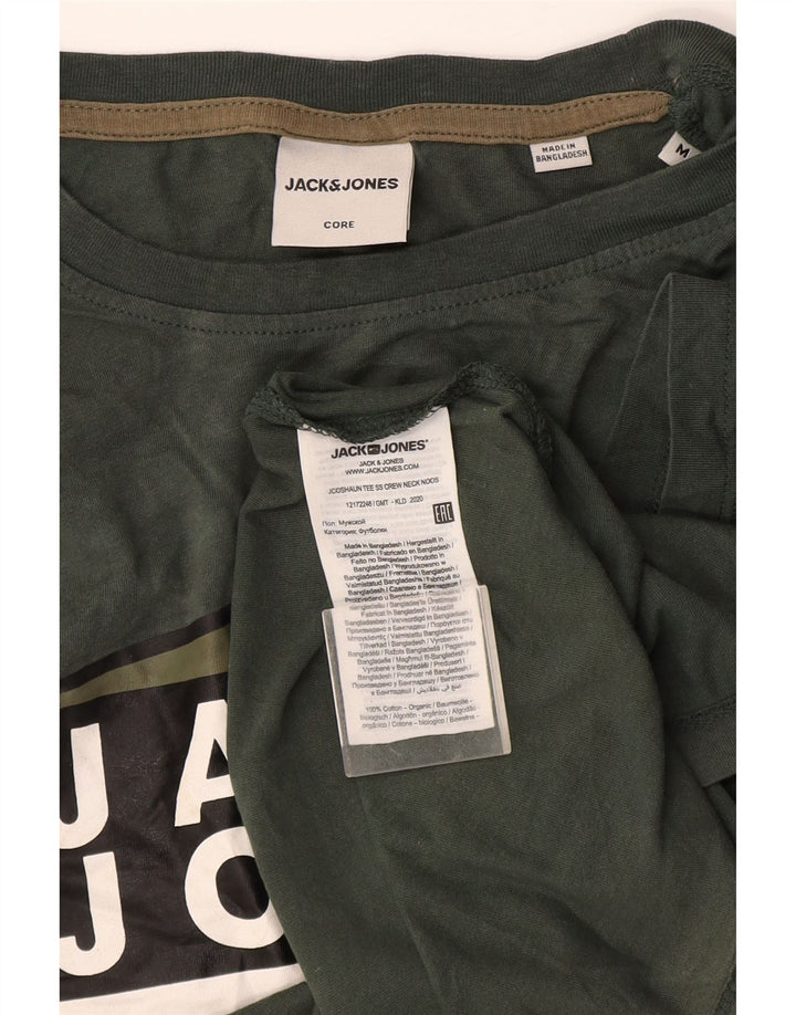 Jack & Jones Herren Grafik-T-Shirt-Oberteil aus mittelgrüner Baumwolle