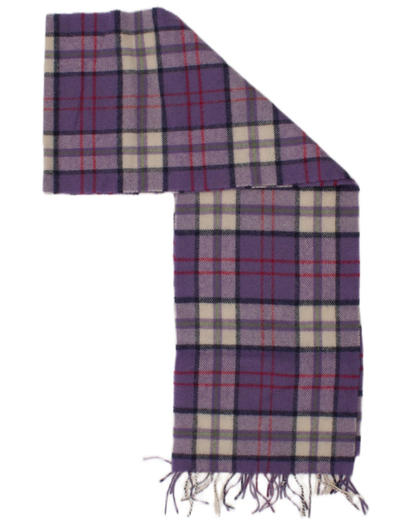 Johnstons Damen-Rechteckschal, Einheitsgröße, lila karierte Lammwolle